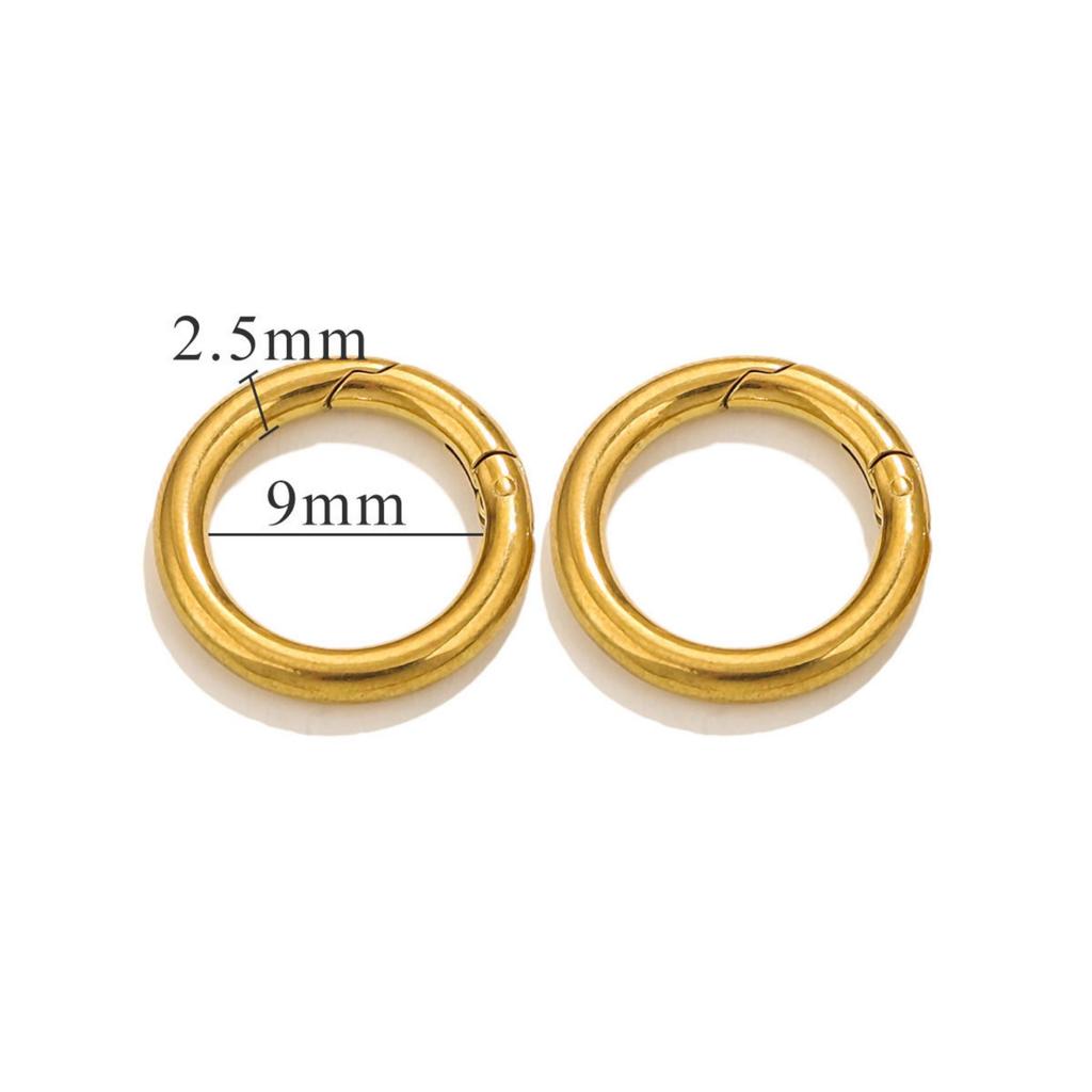 304 Stainless Steel Bolt Spring Ring Clasps Polished Heart Circular Connector DIY Necklace Jewelry Making Lobster Buckle, 1Piece