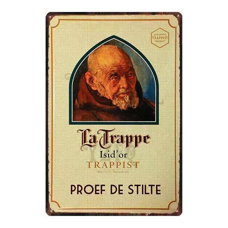 Birra Belga VintageBrugse Zot La Trappe Segno Metallico Lattina Targhe Per Muro Bar Pub Arte Cucina Caffè Decorazioni Casa 30X20CM DU-8282A