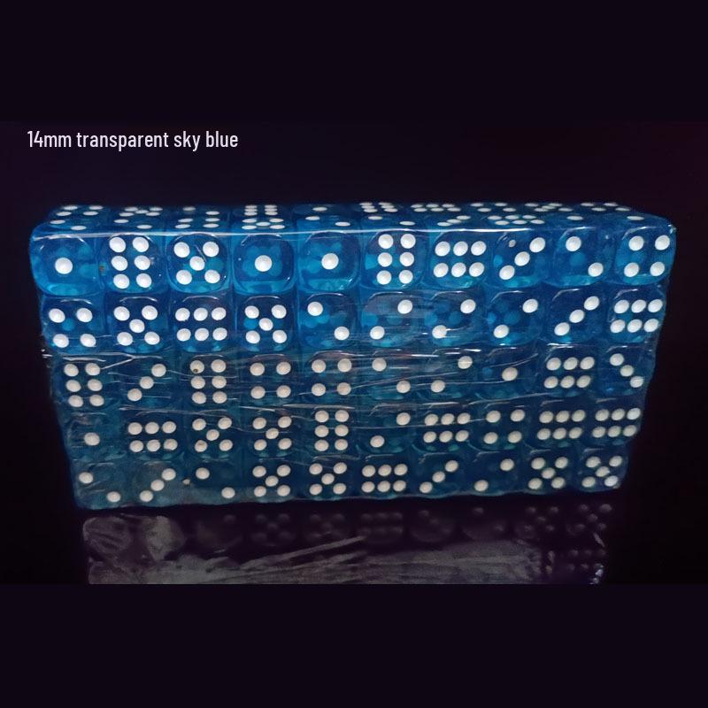 14MM Transparent Acrylic Colored Dice with Rounded Corners