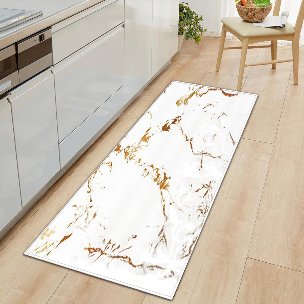 Marble Carpet Long Floor Mat Stone Pattern Theme Doormat