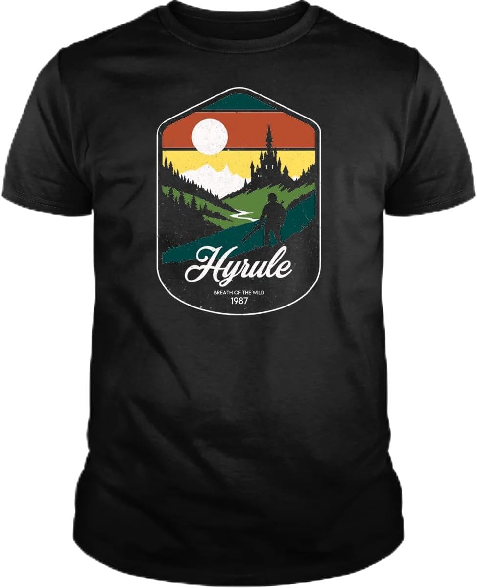 

Visit Hyrule T Shirt - 90s Classic Vintage Gamer Cotton Shirt for Mens & Womens - Short Sleeve Crew Neck Soft Fitted Tees S разноцветный