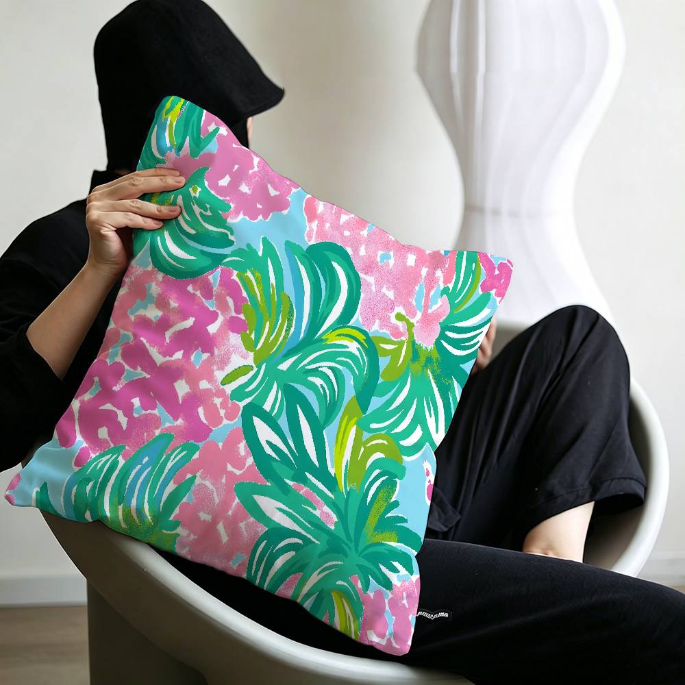 Fashion Lilly Pulitzer Pillow Cushion Cover Pillowcase Living Room Sofa Home Decor Customized