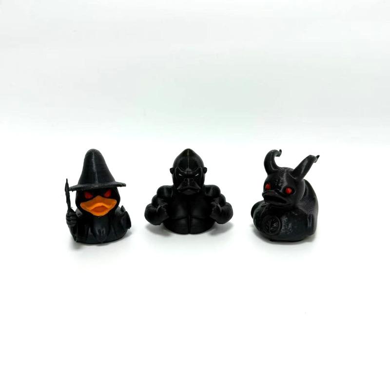 Neues 3D-Druck lustige Ente sechsteiliges Set Teufelsente kreative Ornament Geisterente böse Ente Halloween