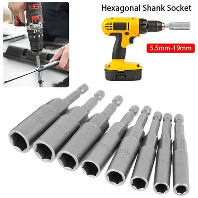 1Pcs Magnetic Nut Screwdriver Key Drill Bit Adapter 5.5-19mm Electric Impact Socket New Hex Socket