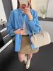French High-End Casual Solid Color Long Sleeve Shirt for Women