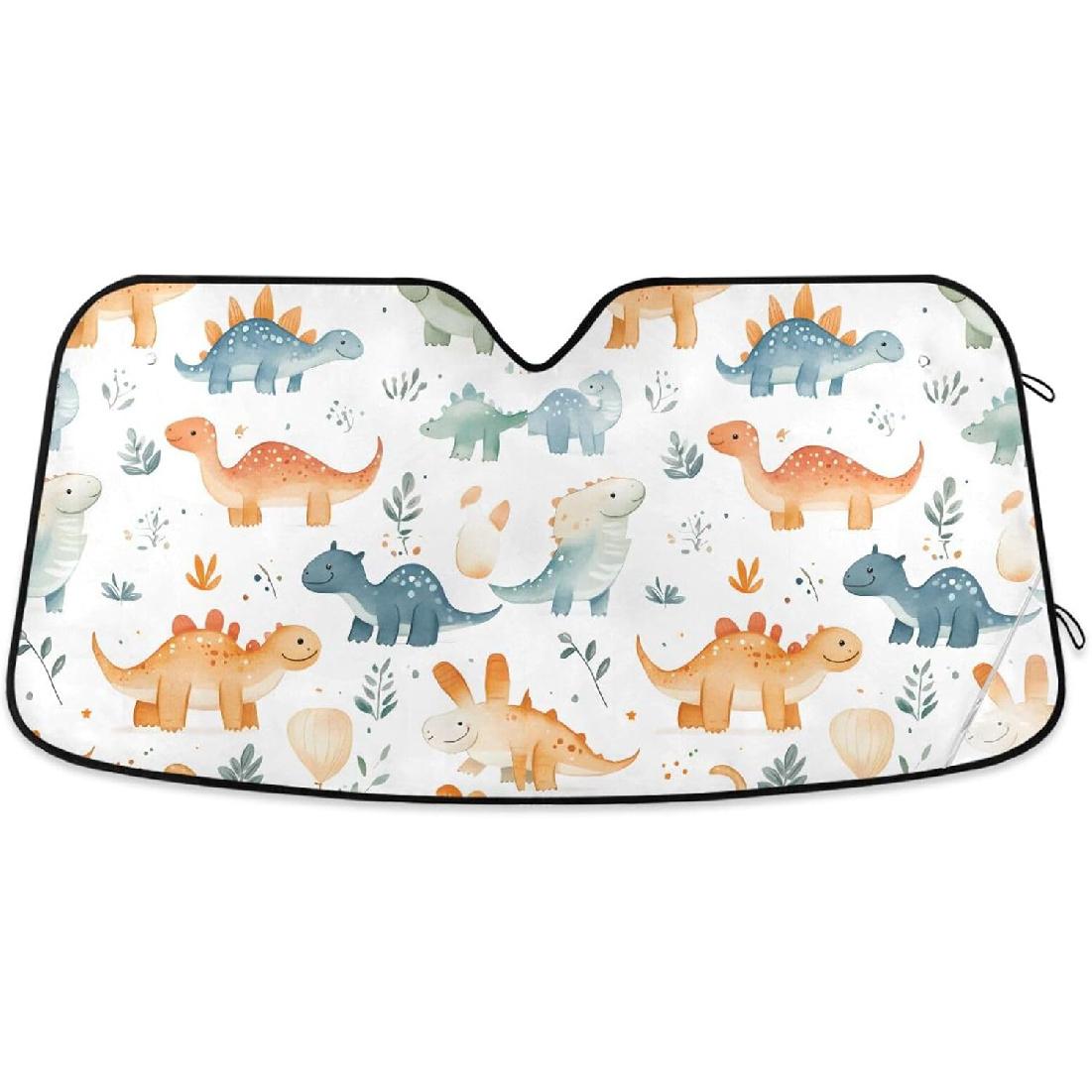 

ALAZA Dinosaur Cartoon Dino Car Windshield Sun Shade Front Window Sunshade Cover Foldable Sun Shield Visor, 57x31.5 inch M
