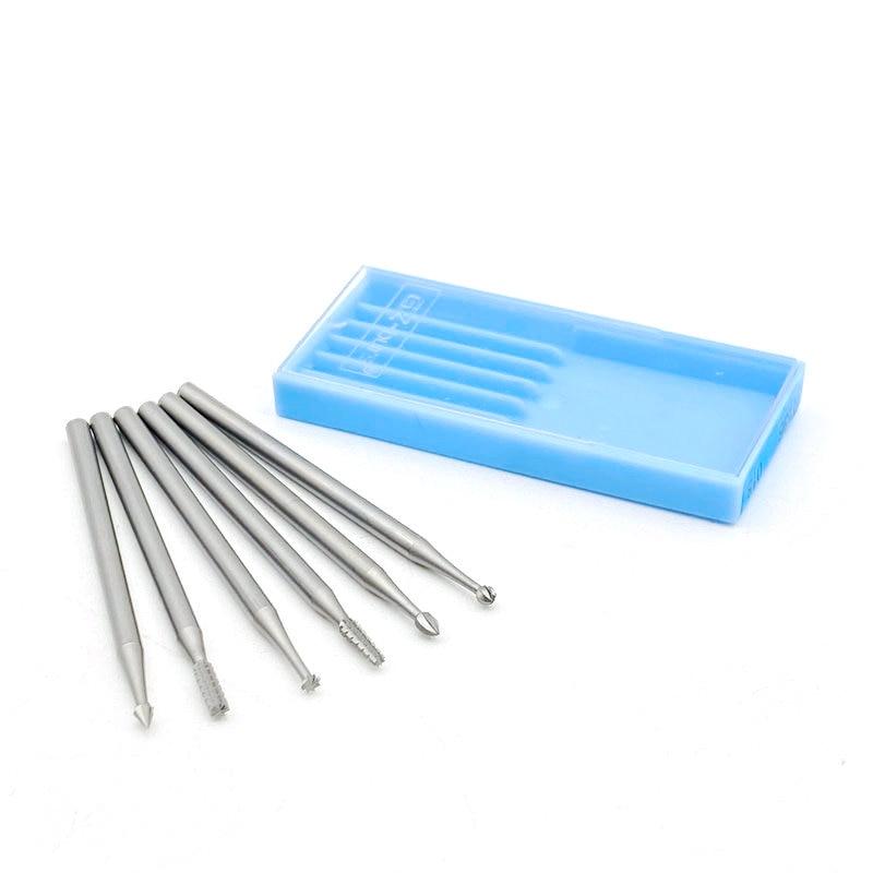 6pcs/box Dental Tungsten Carbide Burs Tungsten Steel Engraving Knife Wood Milling Cutter For Carvings / Olive Kernel