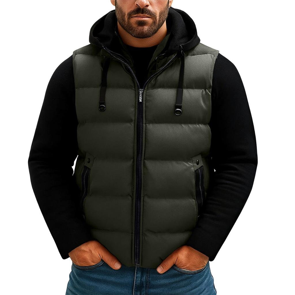 Casual Men'S Vest Men'S Loose Warm Down Cotton Vest Coat