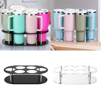 Cup Holder 6 Slots Cup Accessories Tumbler Holder Organizer Storage Rack for 20 30 40oz Tabletop Shelf