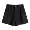 Women's High-Waisted Woolen Shorts: 2023 Autumn/Winter A-Line, Wide-Leg, Casual Fashion for Outerwear with Boots.