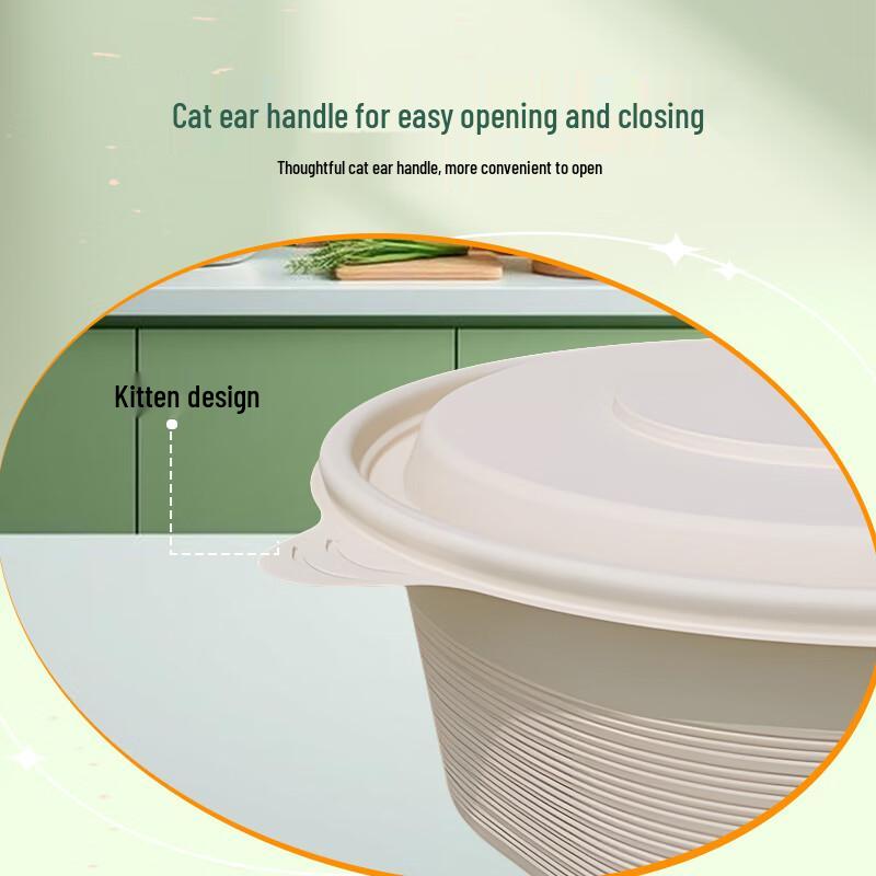 Komposterbara Runda Takeaway-behållare av Majsstärkelse