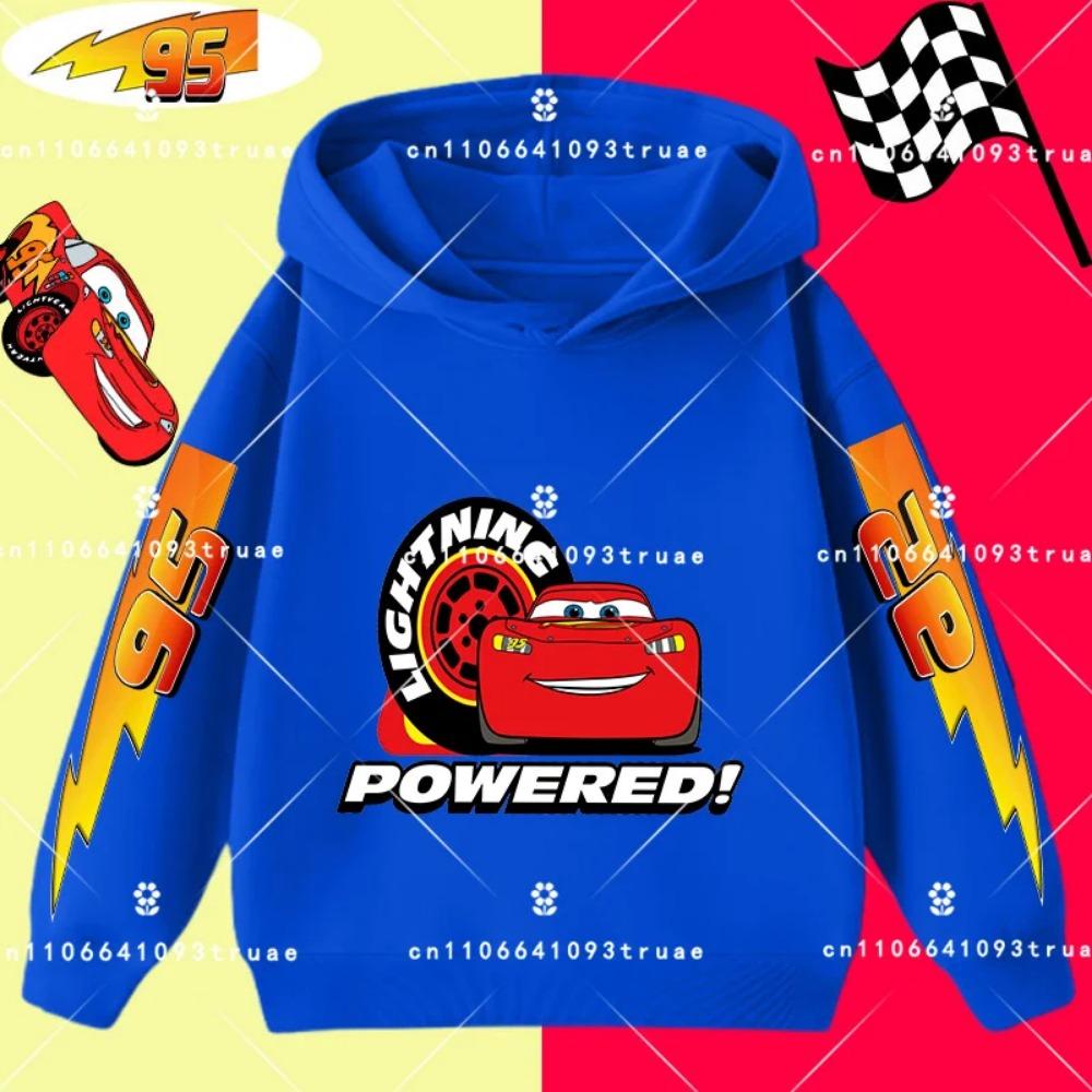 Cars Lightning McQueen Racing Children Hooded Sweatshirt Boy Girl Autumn Winter Daily Outdoor Vacation Casual Warm Sportswear