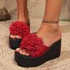 Muffin and Fashion Flower Cool Slippers Women's Summer Thick Bottom Wedge Slippers Women's