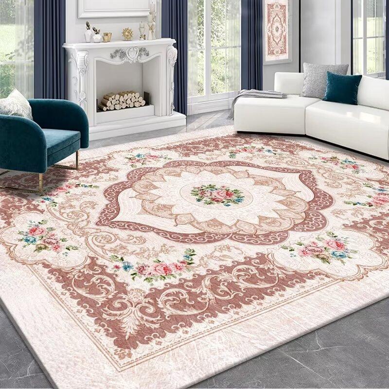 Tappeto Antiscivolo di Alta Gamma per Soggiorno Europeo Rosa Morbido Decorazione per la Casa Tappeto per Comodino in Camera da Letto Facile da Pulire Tappetino per Pavimento del Bagno Morbido