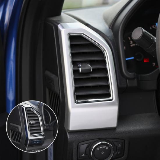 Chrome Inner Dash Side Conditioning Vent Outlet AC Cover Trim For Ford F150 15+