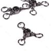 50 Pcs Steel 3  Side  Rolling  Swivel Hollowed Lure Accessories Linker Pins 3 Rings Fishing Hook Connector Fishing Gear Parts