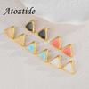 Atoztide Nouvelle Mode Simple Boucle d'Oreille Triangle pour Femme Fille Acier Inoxydable Tendance Géométrique Colorée Clou d'Oreille Bijou Cadeau