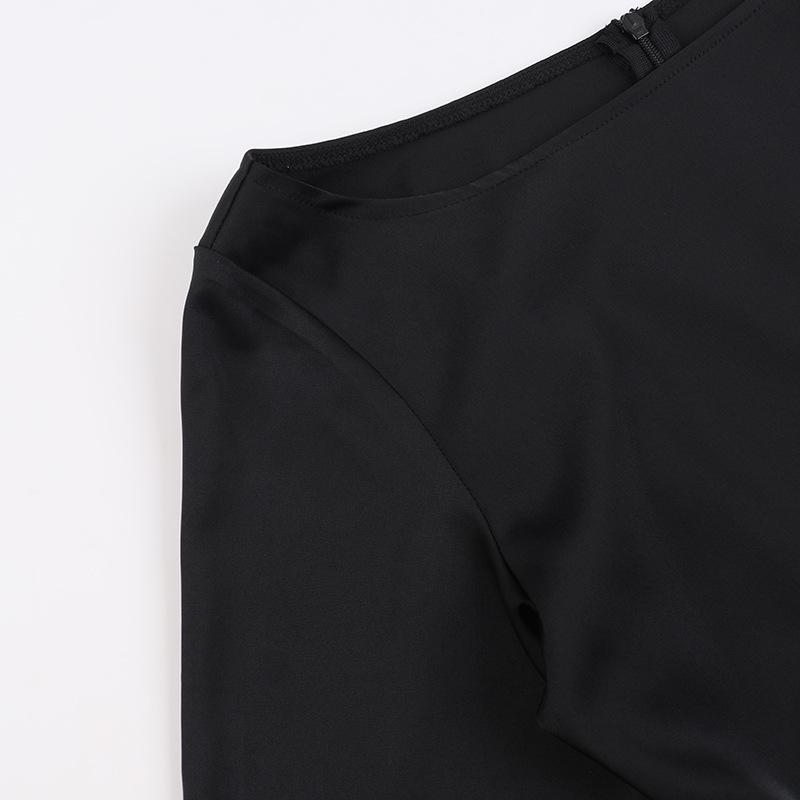 Temperament, Taillenformende Riemen, Satinkleid, Damen, Herbst, Modisch und Elegant, Slim Fit, Hüftbetonender kurzer Rock