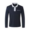 Autumn and Winter Casual Long-sleeved Men's Half-zip Slim Fit Versatile Lapel Bottoming Shirt