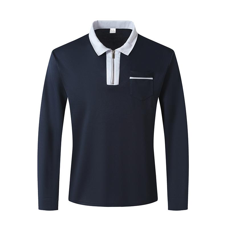 Autumn and Winter Casual Long-sleeved Men's Half-zip Slim Fit Versatile Lapel Bottoming Shirt