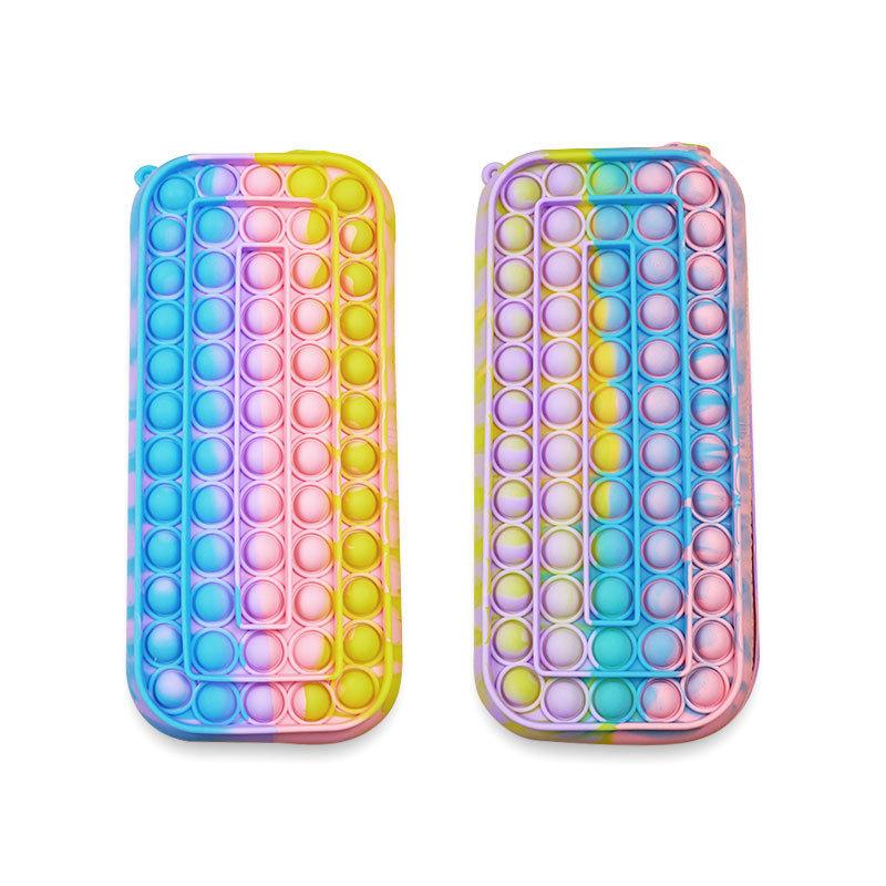 Novo pops sua bolha push fidget brinquedos caso de lápis crianças alívio do estresse espremer brinquedo anti-stress popsits macio crianças brinquedos popper