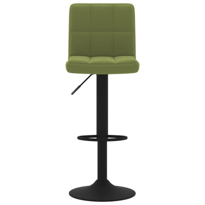 Tabourets de Bar - VIDAXL - Lot de 2 - Velours Vert Clair - Réglables en Hauteur - Pivots 360°