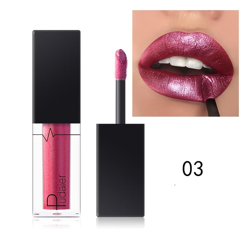 

1 шт. Блеск ягод, мерцающий блеск для губ, увлажняющая помада, стойкий металлический финиш, глазурь для губ, насыщенная цветопередача, помада с гладкой текстурой 03