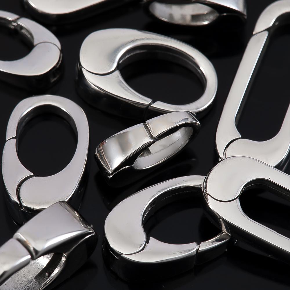 2pcs/1pc No Fade Stainless Steel Spring Lobster Clasp Oval Clasps for Keychain Keyring Carabiner Key Holder DIY Jewelry Making