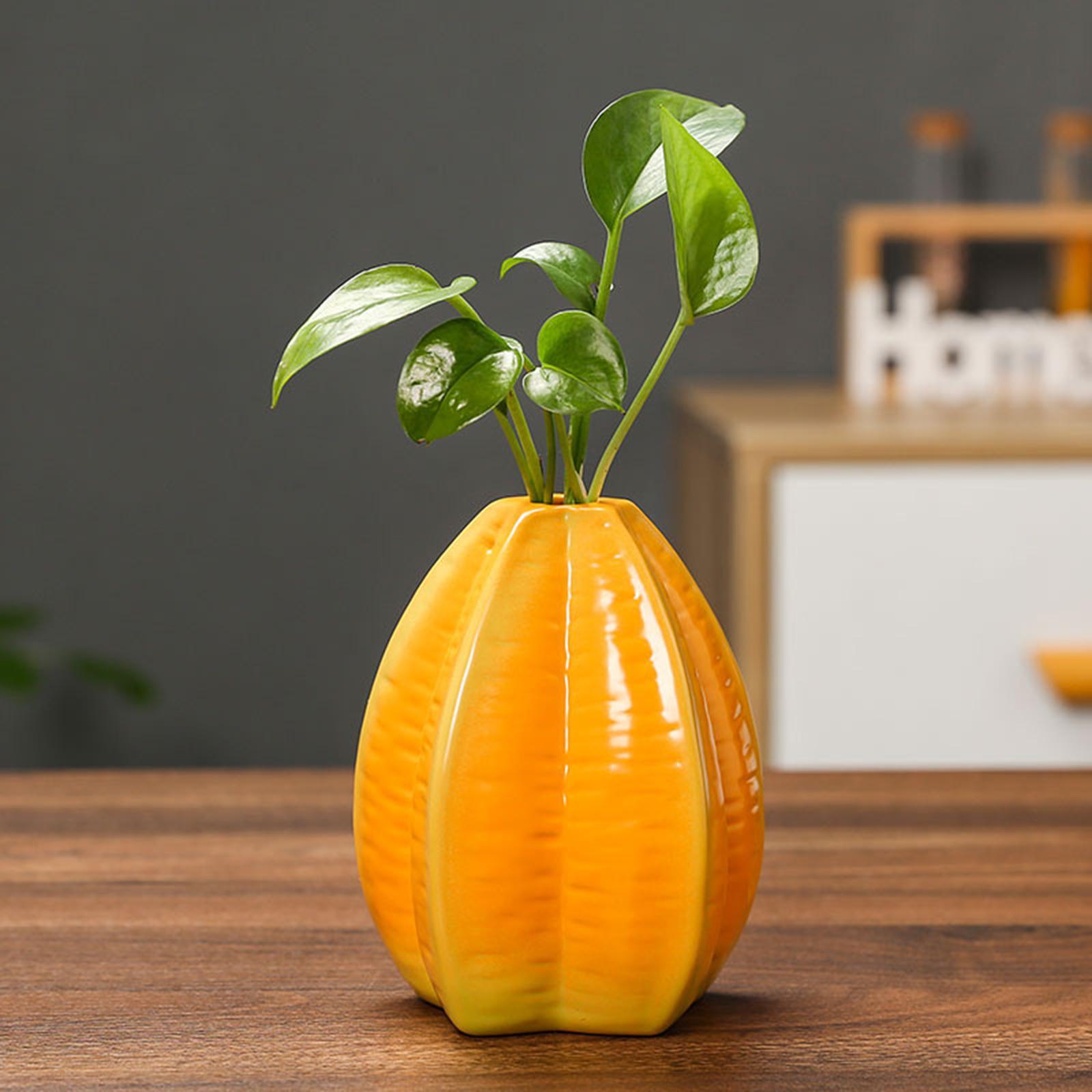 Fruit Shaped Ceramic Flower Vase Home Decor Unique for Bedroom Shelf Wedding