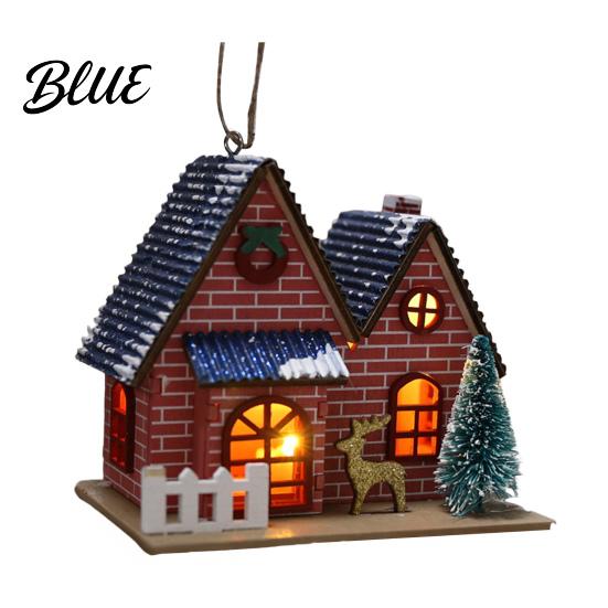 Winter Wonderland Room Decor Christmas Village House Decoration Light Up Snow Scene Mini Illuminated Miniature Figurine Rustic Holiday Tabletop
