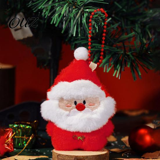 Soft Festive Pendants Christmas Plush Keychain, Cute Stuffed Santa Wreath Gingerbread Ornaments, Holiday Gift Accessories Bag Charm Accessory