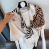 Scarf Leopard Print Lightweight Linen Blend Shawl 90cm x 180cm