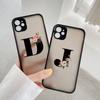 Black Letter Flower Matte Phone Case For iPhone 15 12 14 Pro Max Cases For iPhone 11 13 pro Back Cover fashion Shell Coque