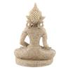 8 cm Meditierende sitzende Buddha-Statue aus Sandsteinharz, Schnitzerei, Figur, Handwerk, buddhistisches Ornament für die Heimdekoration