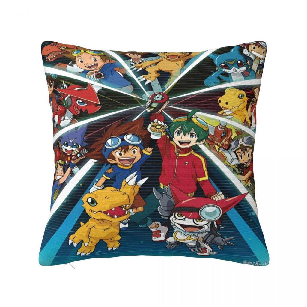 Trendy Seat Digital Monster Digimon Decor Pillowcase Stuff Pillow Cover Square Multi-Size