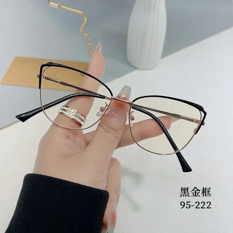 New Fashion Anti Blue Light Blocking Glasses Women Men Retro Cat Eye Frame Reading Computer Clear Lens Simple Female Eyeglasses