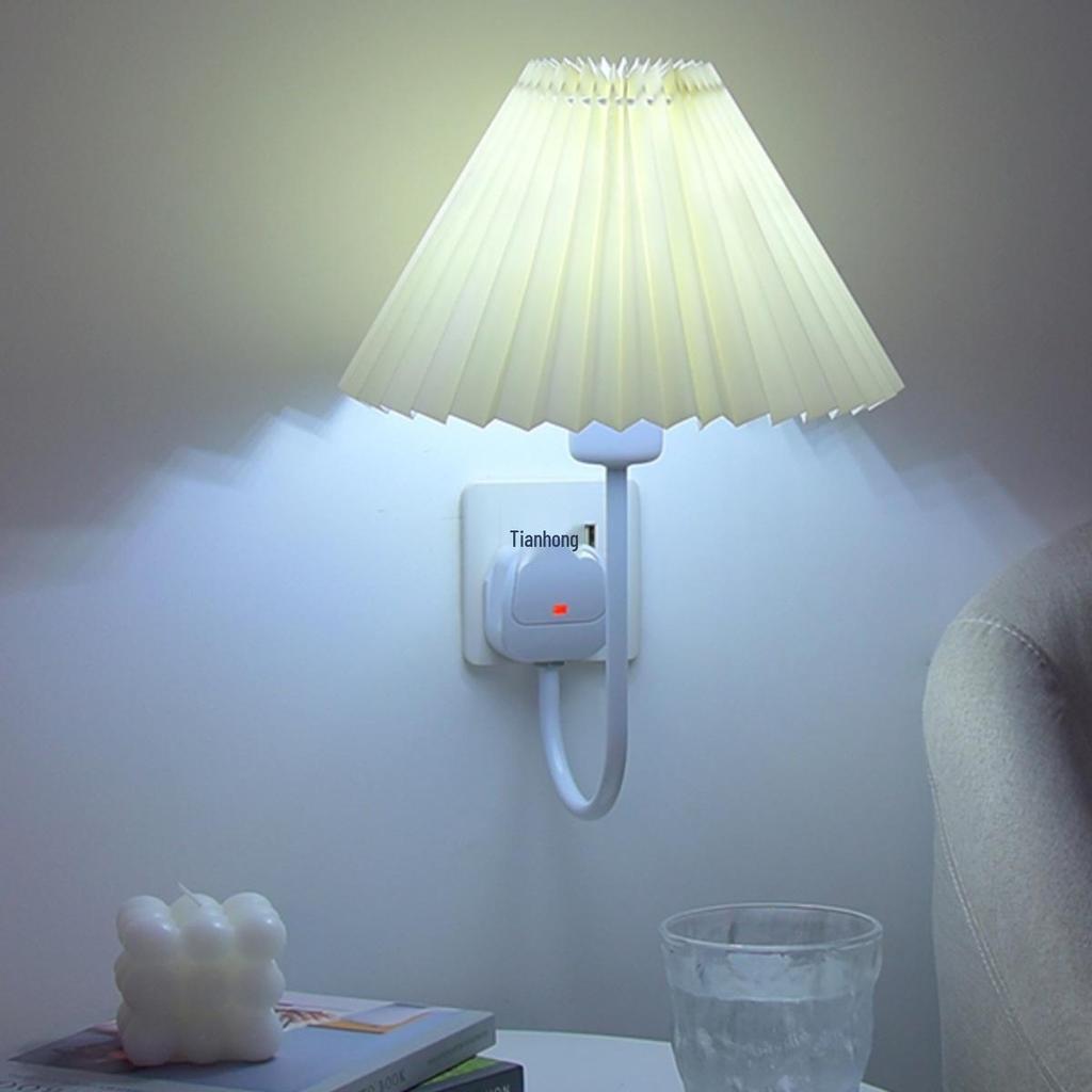 Remote-Control Night Light & Baby Feeder with Eye Protection - Plug-in Bedside Lamp for Sleep & Ambience