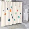 1pc Creative Raindrop Pattern Shower Curtain Bathroom Decoration Polyester Fabric Contains 12 Hooks