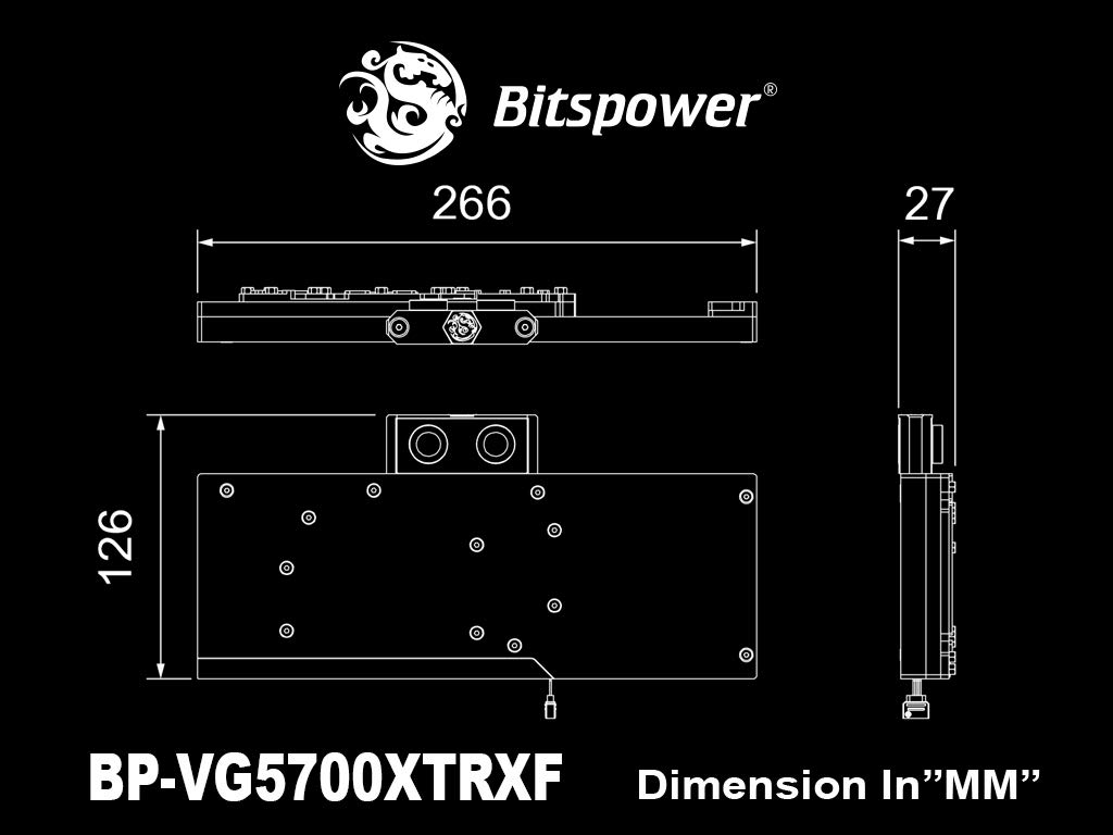 BitsPower Lotan VGA Water Block For XFX Radeon RX 5700 XT RAW II
