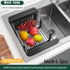Stainless steel drainage rack retractable kitchen storage rack sink fruit and vegetable basket  household dishwashing rack