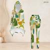Women Plus Size Geometric Printed Hooded Long Sleeve High Low Top Fitted Pants Set