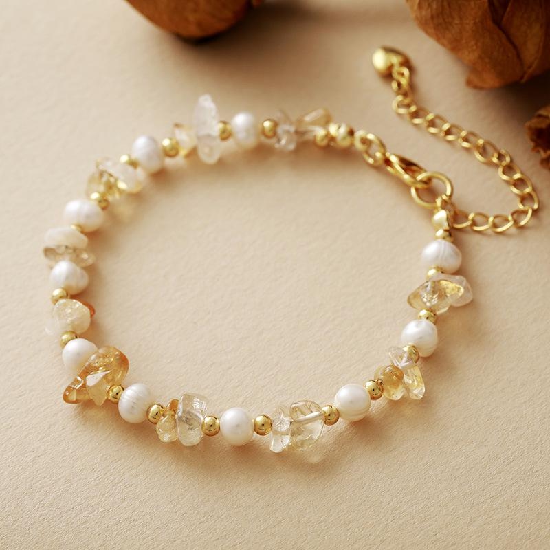 High-quality hot-selling natural stone crystal pearl handmade beaded bracelet Bohemian holiday bracelet Wenwan jewelry