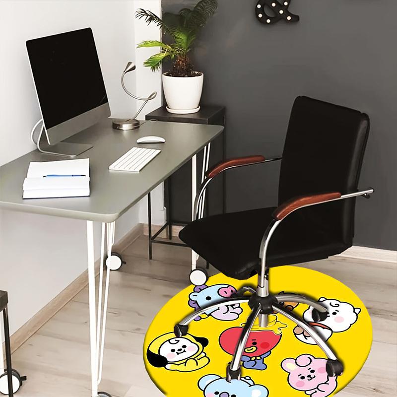 

1pc BT21 Characters Circle Round carpet, Made of Polyester,Perfect for Decorating Office Chairs, Living Rooms,fplt306 80cm by 80cm
