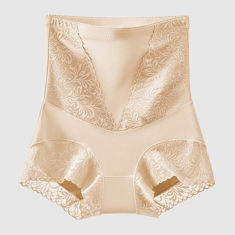 Big Size Ladies Spring and Summer New Lace Waist Shaping Hip High Waist Belly Triangle Briefs