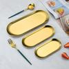Gold/Silver Oval Decorative Tray Jewelry Tray Towel/Vanity Tray Dish Plate Tray Tea Fruit Storage Trays Cosmetics Jewelry Organizer