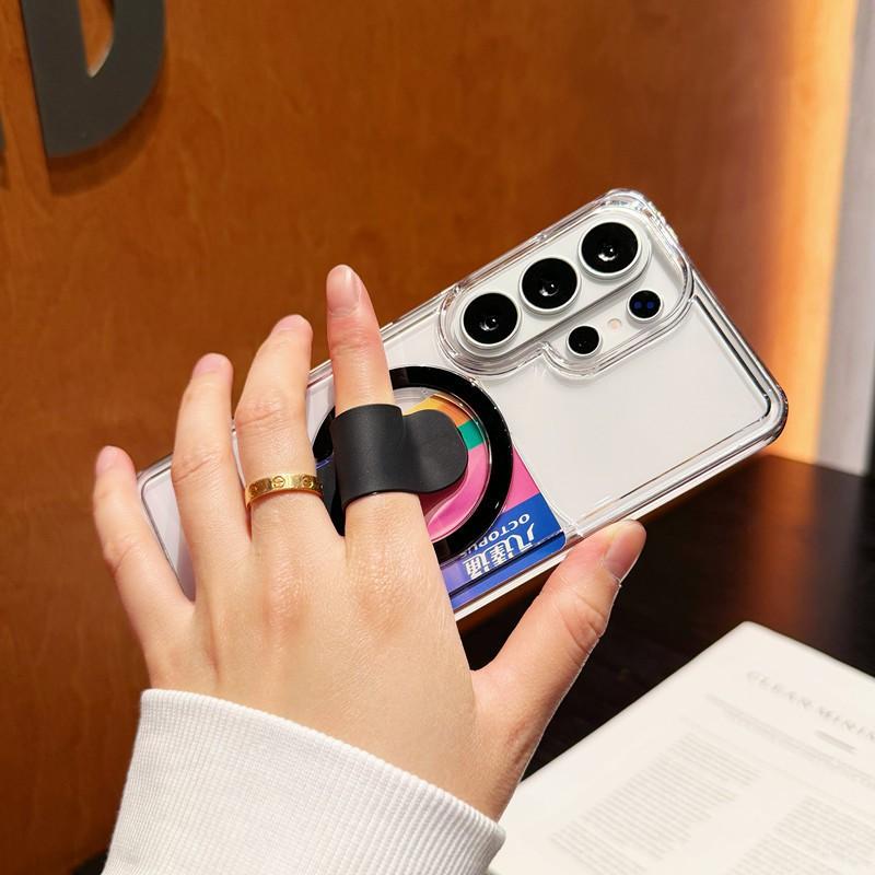 Phone Case With Stand S26 Ultra S25 Magnetic Clear PC Protective Cover Anti-drop Heat Dissipation Anti-scratch