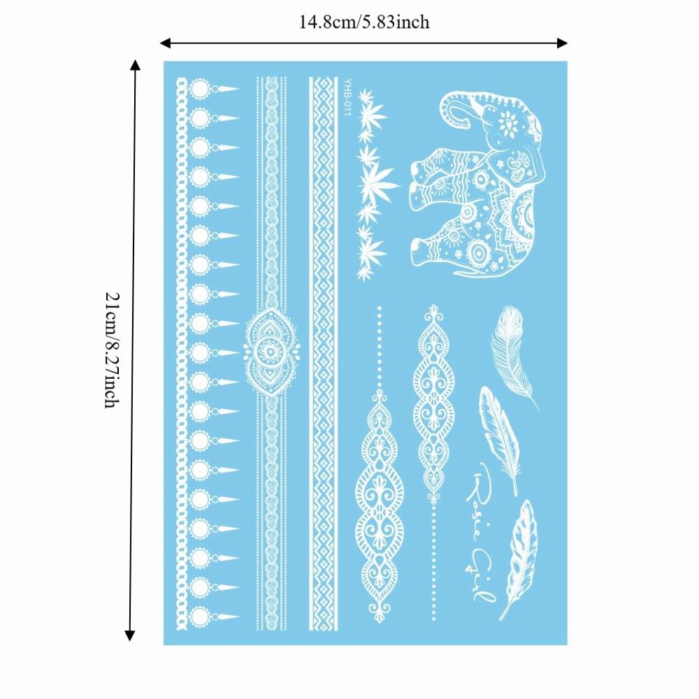 Lace Flower White Tattoo Stickers Long-lasting Butterfly Tattoo Stickers Women Men