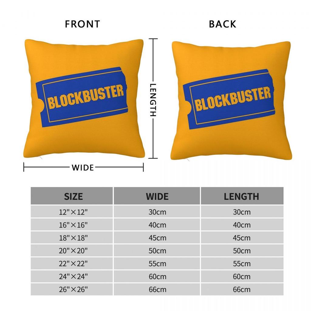 Blockbuster Retro Logo Pillowcase Polyester Linen Velvet Pattern Zip Decor Pillow Case Home Cushion Cover 18