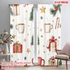 2pcs,2D Plane Printing Window Curtain Christmas Tree Gift Mug Snowflake Polyester (without Rod) Festive Ldeal for Bedroom,