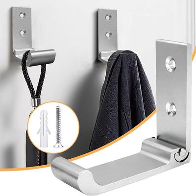 Folding Coat Hooks, Wall Hooks for Hanging Coat Hooks Hardware No Rust Heavy Duty Aluminum Alloy Hooks Wall Mounted  Key Hanger